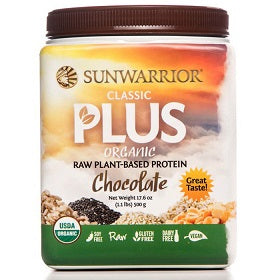 SUNWARRIOR | אבקת חלבון טבעוני פלוס בטעם שוקולד סאן ווריור | 750 גרם