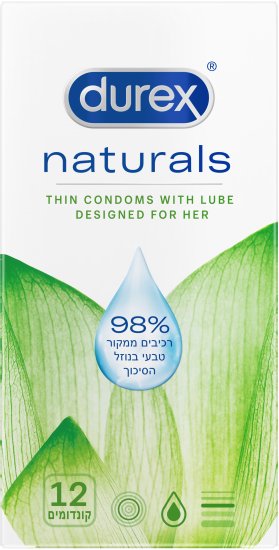 מארז קונדומים | Durex Naturals | מכיל 12 יחידות