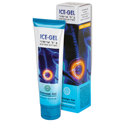 ג׳ל לעיסוי | אייס ג׳ל | לעיסוי והקלה | בכאבי שרירים ומפרקים | מכיל 50 מ
