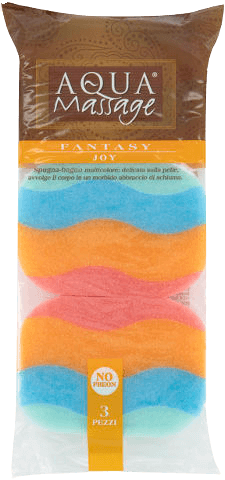 اسفنجات استحمام ملونة - تجربة استحمام فاخرة مع 3 وحدات تدليك أكوا 