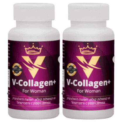 מארז זוג | קולגן וחומצה היאלורונית | בתוספת ויטמין V Collagen Plus | C |