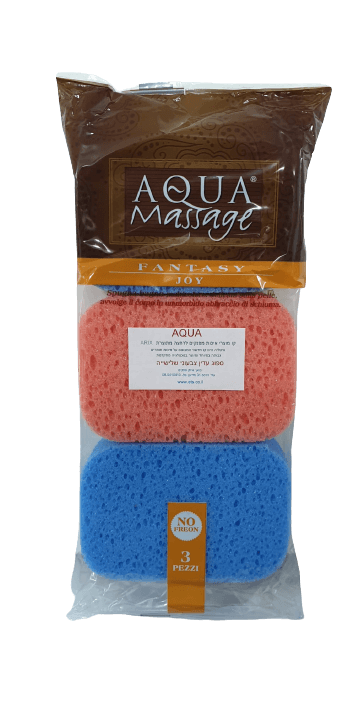 مجموعة إسفنجة الاستحمام مع التقشير والتدليك - أكوا مساج 