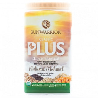 SUNWARRIOR VEGAN PROTEIN POWDER | אבקת חלבון טבעוני פלוס טעם טבעי סאן ווריור | 750 גרם