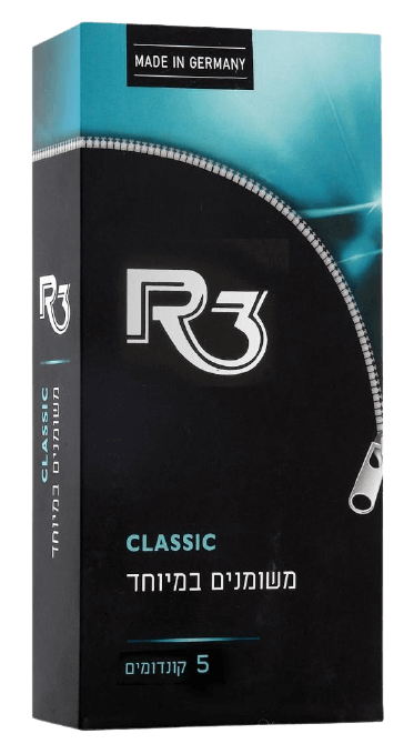 R3 | קונדומים משומנים במיוחד | 5 יחידות |  CLASSIC
