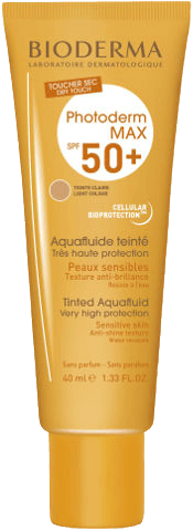 הגנה גבוהה מאוד מפני השמש | מכיל מרקם נוזלי בגוון העור לעור רגיש , אינו מבריק - עמיד במים | 40 מ