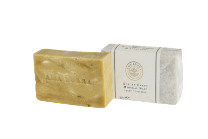 סבון טבעי אדמה צהובה | Golden Eartd Mineral Soap | סבון טבעי | על בסיס שמן זית | משלב בו שמנים צמחיים ואדמת חוואר צהובה המועשרת בשפע המינרלים