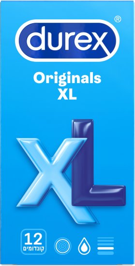 דורקס | מארז קונדומים | Durex Originals XL | מכיל 12 יחידות