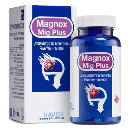 מָגְנוֹקְס מִיג פלוס | לטיפול במיגרנה | מכיל 60 כמוסות