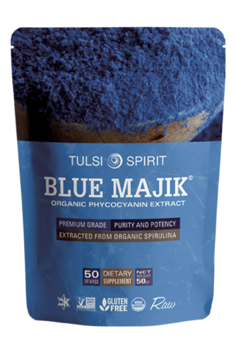אבקת ספירולינה כחולה אורגני - 50 גרם - טולסי ספיריט מבית פוקה
