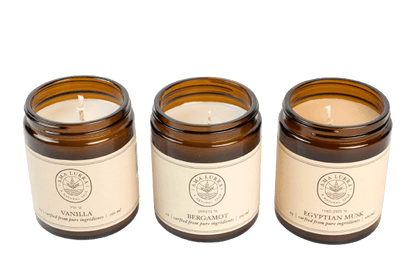מארז נרות ריחניים | נר יסמין | נר ברגמוט | נר מסק מצרי | נר וניל עדין