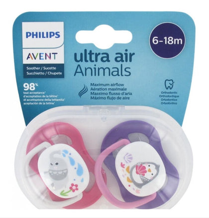 זוג מוצצים אבנט אולטרה אייר AVENT Ultra air animals | לגילאים 6-18 חודשים |