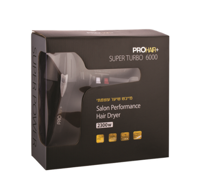 מייבש שיער עוצמתי באיכות מקצועית | SUPER TURBO 6000 | PROHAIR פרוהייר | PROHAIR