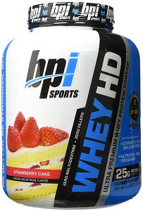 BPI - WHEY HD - Protein Powder | אבקת חלבון וואי אייץ' די מבית בי.פי.איי בטעם עוגת תותים | 1.85 ק