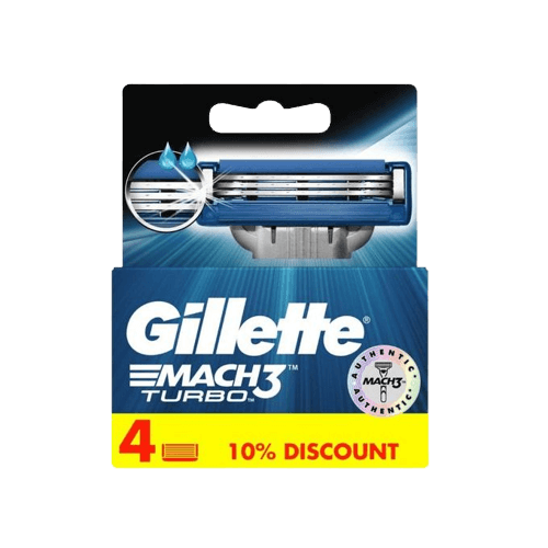 מילוי להבי גילוח של Gillette Mach3 Turbo | מכיל 4 חלקים