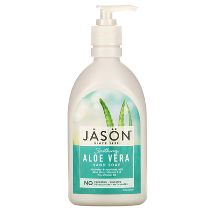 Jason Natural סבון ידיים אלוורה מרגיעה 473 מ“ל 16 אונקיות נוזל