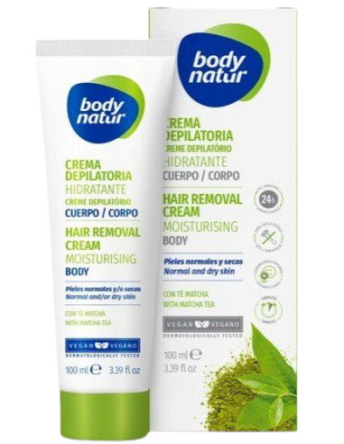 בודי נאטור | קרם דפילטור לגוף | עם תמצית תה מאצה לעור רגיש | 100 מ