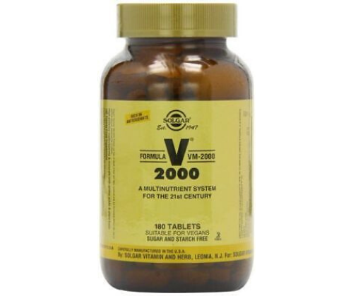 טבליות 180 | מולטי ויטמין מינרל | בתוספת מזון מלא וחומצות אמינו | VM-2000 | סולגאר