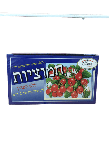 תה חמוציות | ללא קפאין | 25 שקיקי תה | מלווה