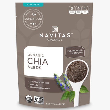זרעי צ׳יה אורגניים | מכיל 454 גרם | Navitas  פוקה