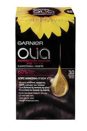 olia צבע שיער ללא אמוניה גרנייה - חום שחור 3.0