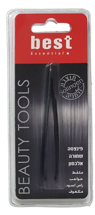 פינצטה שחורה אלכסונית מקצועית - איכותית ונוחה לשימוש | BEST