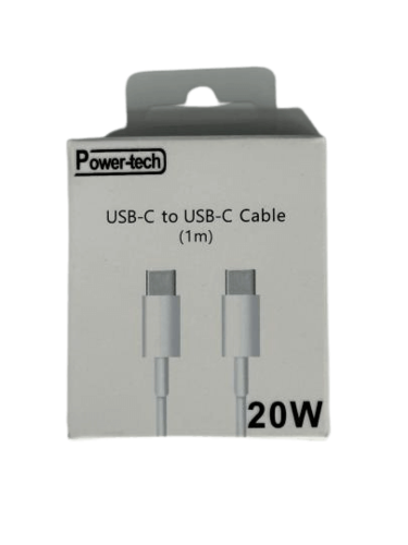 كابل شحن Type-C بقوة 20 واط بطول متر واحد - Power-Tech 