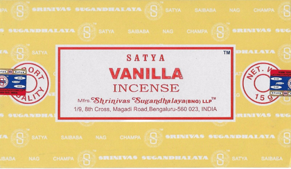 מקלות קטורת | ונילה | קופסא המכילה 12 חבילות | כל חבילה מכילה 15 גרם