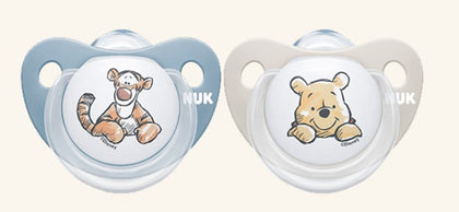זוג מוצצי נוק דיסני NUK Disney Baby | סיליקון 6-18 חודשים | פו הדוב כחול-קרם | 