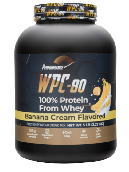 אבקת חלבון קרם בננה | WPC-80 | מכיל כ-69 מנות | 2.27 ק