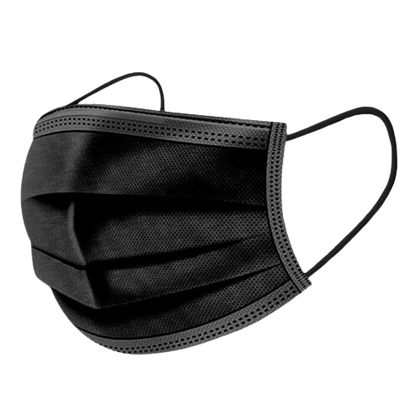 50 מסכות היגייניות חד פעמיות שחורות | מסכות פנים אופנתיות בצבע שחור