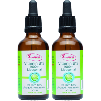 מבצע רביעיה | ויטמין B12 מתילקובלמין ליפוזומלי | סנסי טבע | ויטמין B12 ליפוזומלי | פלוס חומצה פולית | טעם פירות יער | מכיל 50 מ