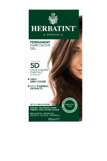 הרבטינט | צבע לשיער | על בסיס צמחי | 5D חום מוזהב בהיר
