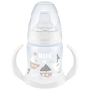 בקבוק אימון פיירסט צ'ויס NUK FIRST CHOICE-מכיל 150 מ"ל לגילאי 6-18 חודשים -צבע לבן