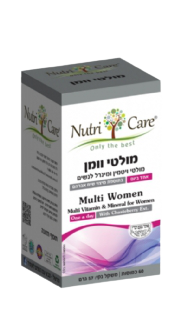 נוטרי קר | מולטי וומן | מולטי ויטמין ומינרל לנשים | מכיל 60 כמוסות | מכיל ויטמינים ומינרלים חיוניים | ריכוזים המותאמים לדרישות הגוף הנשי