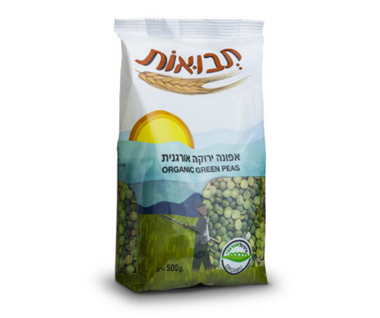 תבואות - אפונה ירוקה אורגנית - 500 גרם
