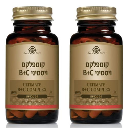 קומפלקס ויטמין B+C – תוסף תזונה לחיזוק  (2 בקבוקים) – סולגר